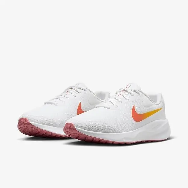 Nike shoes - Nike Revolution 7 - Revolution - FZ6829-100 - White/Magic Ember, Manufacturer: White/University Gold/Magic Ember 8