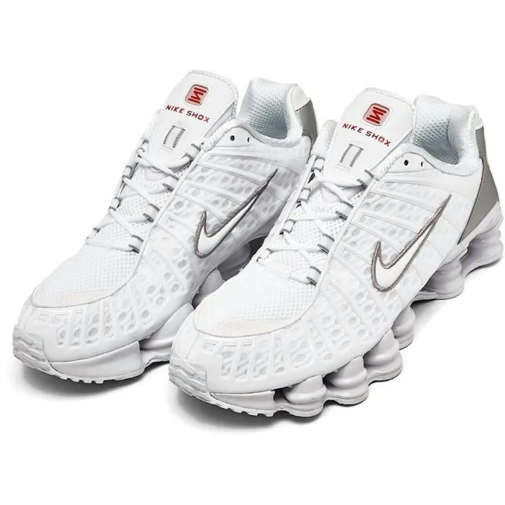 Nike shoes - Nike Shox - Shox - AV3595-100 - White, Maufacturer: White/Metallic Silver/Max Orange 1