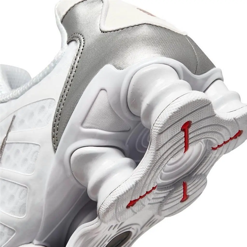 Nike shoes - Nike Shox - Shox - AV3595-100 - White, Maufacturer: White/Metallic Silver/Max Orange 9