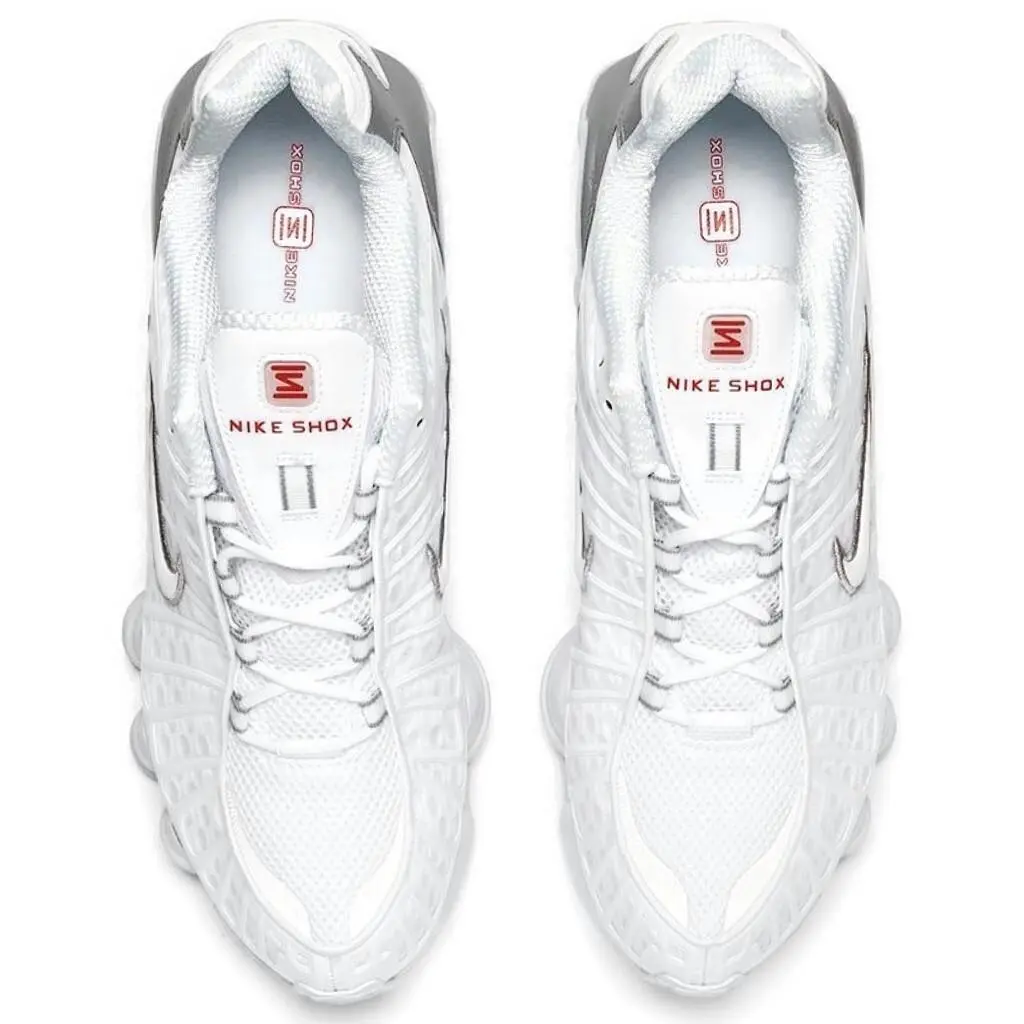 Nike shoes - Nike Shox - Shox - AV3595-100 - White, Maufacturer: White/Metallic Silver/Max Orange 11
