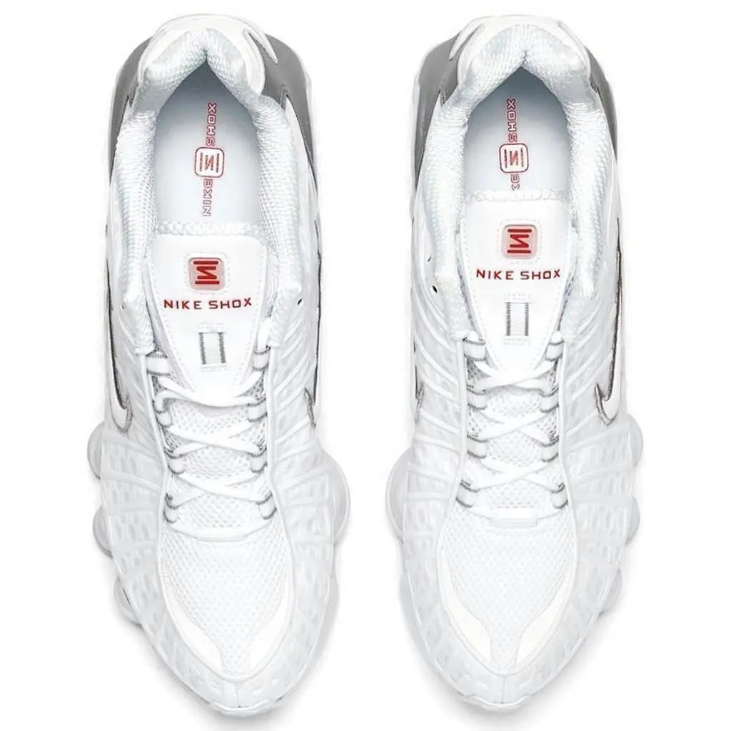 Nike shoes - Nike Shox - Shox - AV3595-100 - White, Maufacturer: White/Metallic Silver/Max Orange 11
