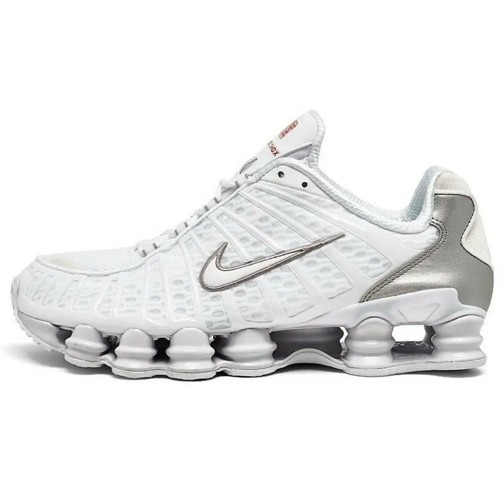 Nike shoes - Nike Shox - Shox - AV3595-100 - White, Maufacturer: White/Metallic Silver/Max Orange 7