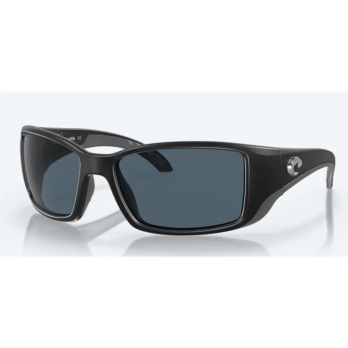 Costa Del Mar Blackfin Sunglasses Matte Black Polarized Poly Lens 580P W/case