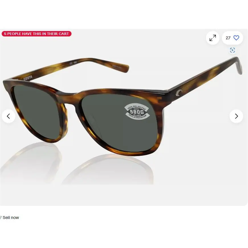 Costa Del Mar Sullivan Matte Tortoise Gray 580 Glass Polarized Lens Sunglasses