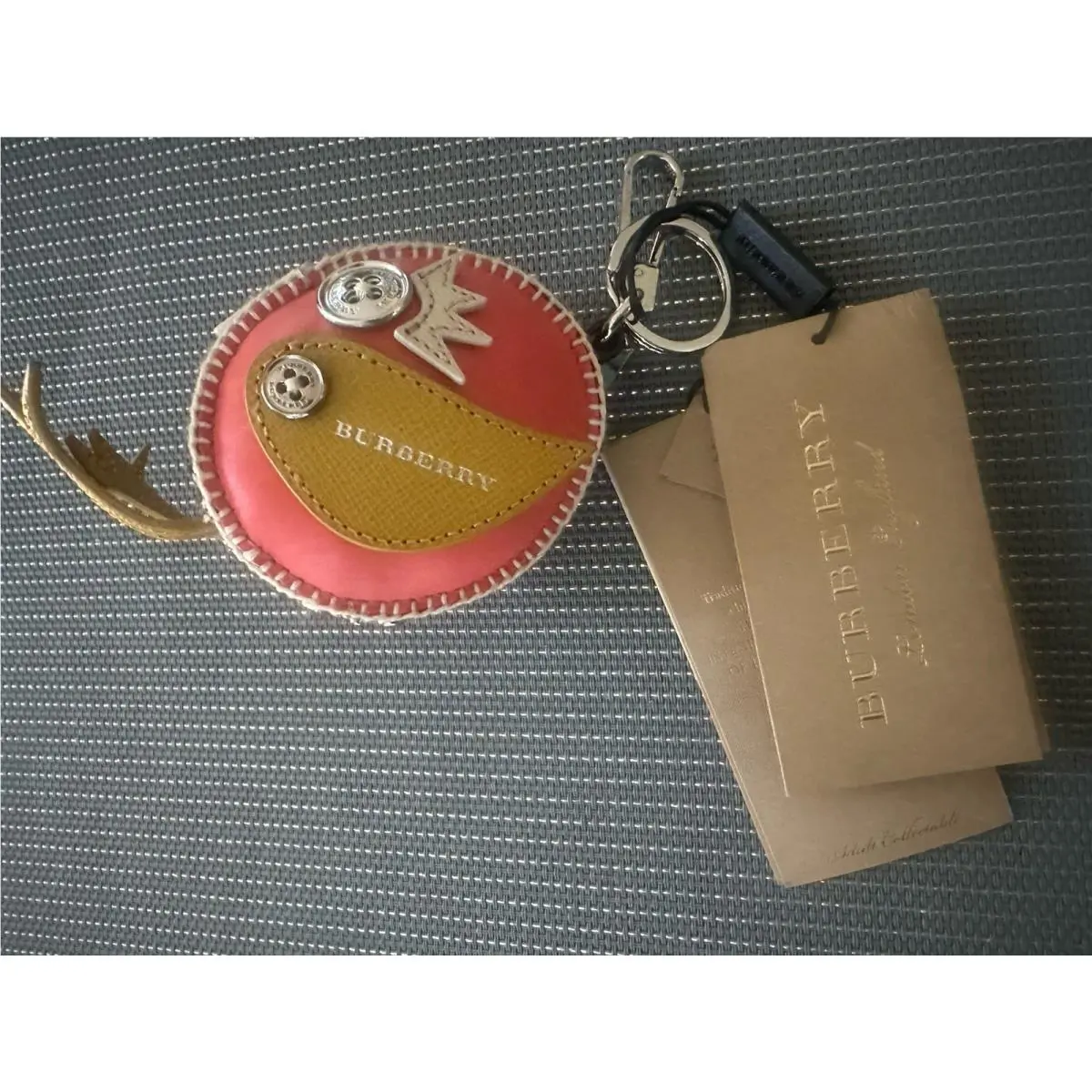 Burberry Creature Bird Leather Studded Keychain Charm Clip