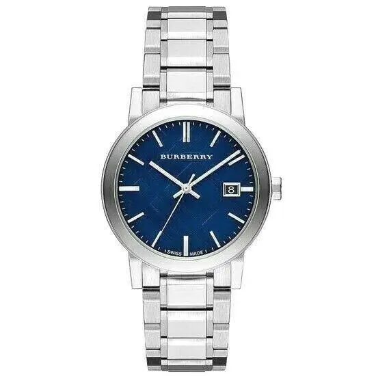 Burberry BU9031 Blue Check Dial Stainless Steel 38 mm Unisex Watch