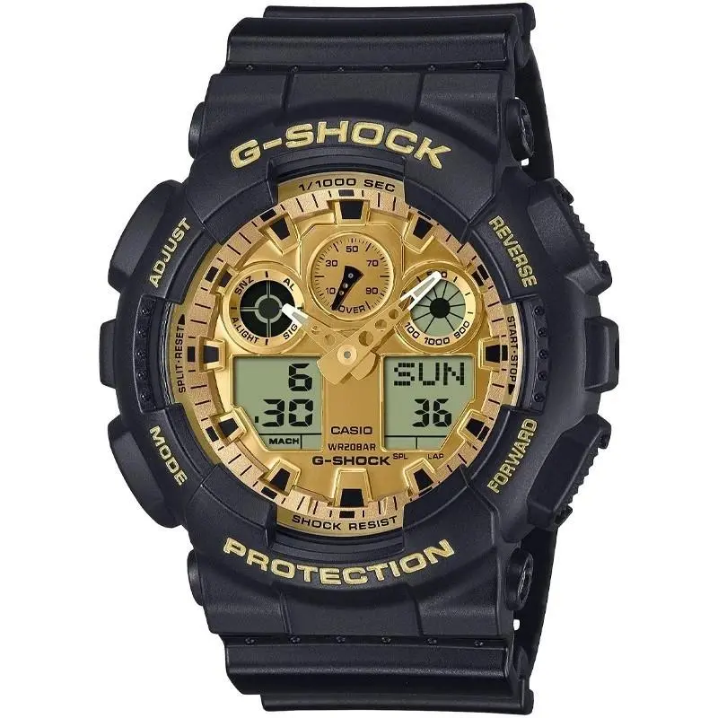 Casio G-shock Analog-digital GA-100 Series Gold Dial Men`s Watch GA100GGB-1A9
