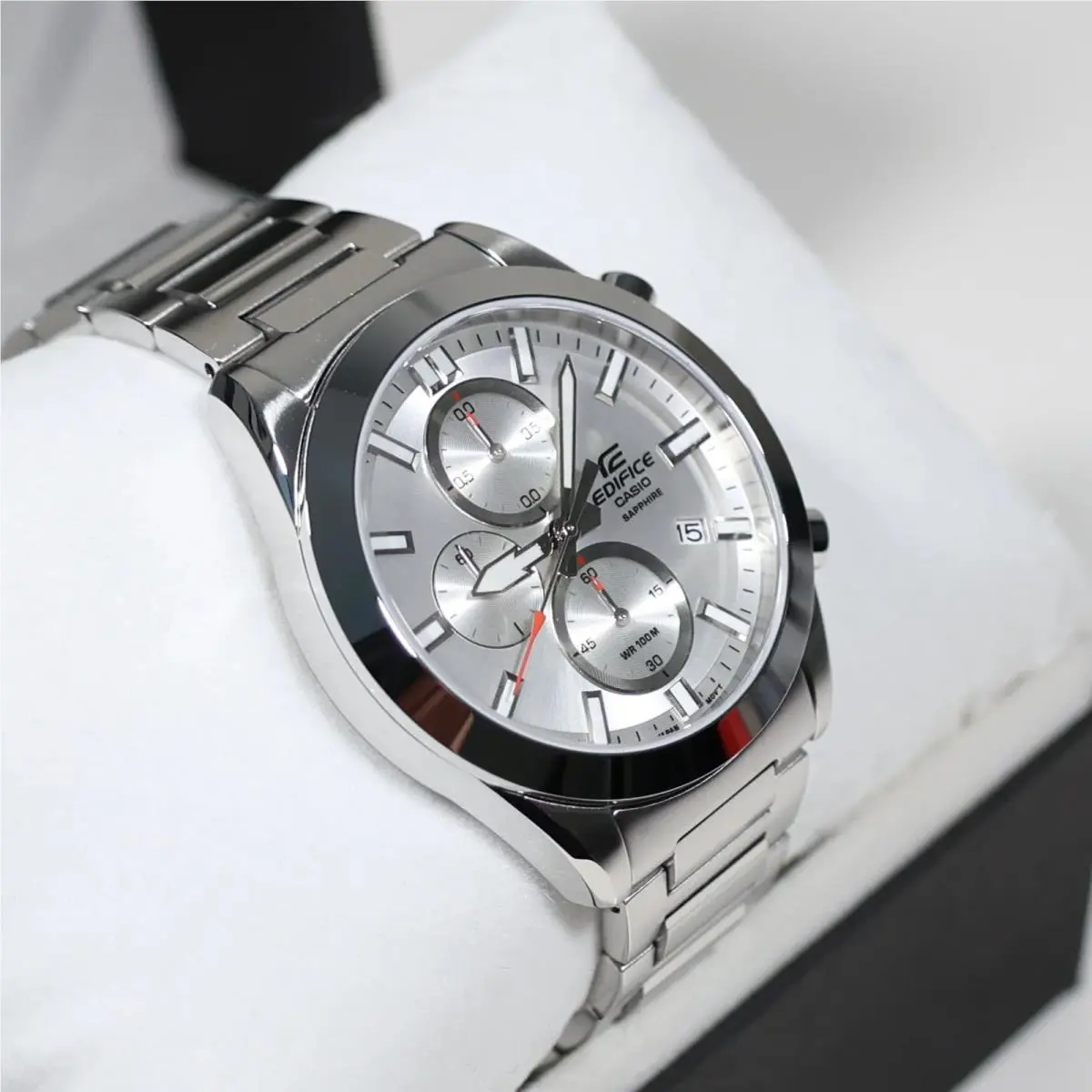 Casio Edifice Silver Dial Men`s Chronograph Watch EFB-710D-7AVUEF