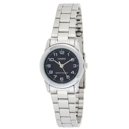 Quartz Black Dial LTP-V001D-1B Stainless Steel Women`s Ladies Watch by Casio