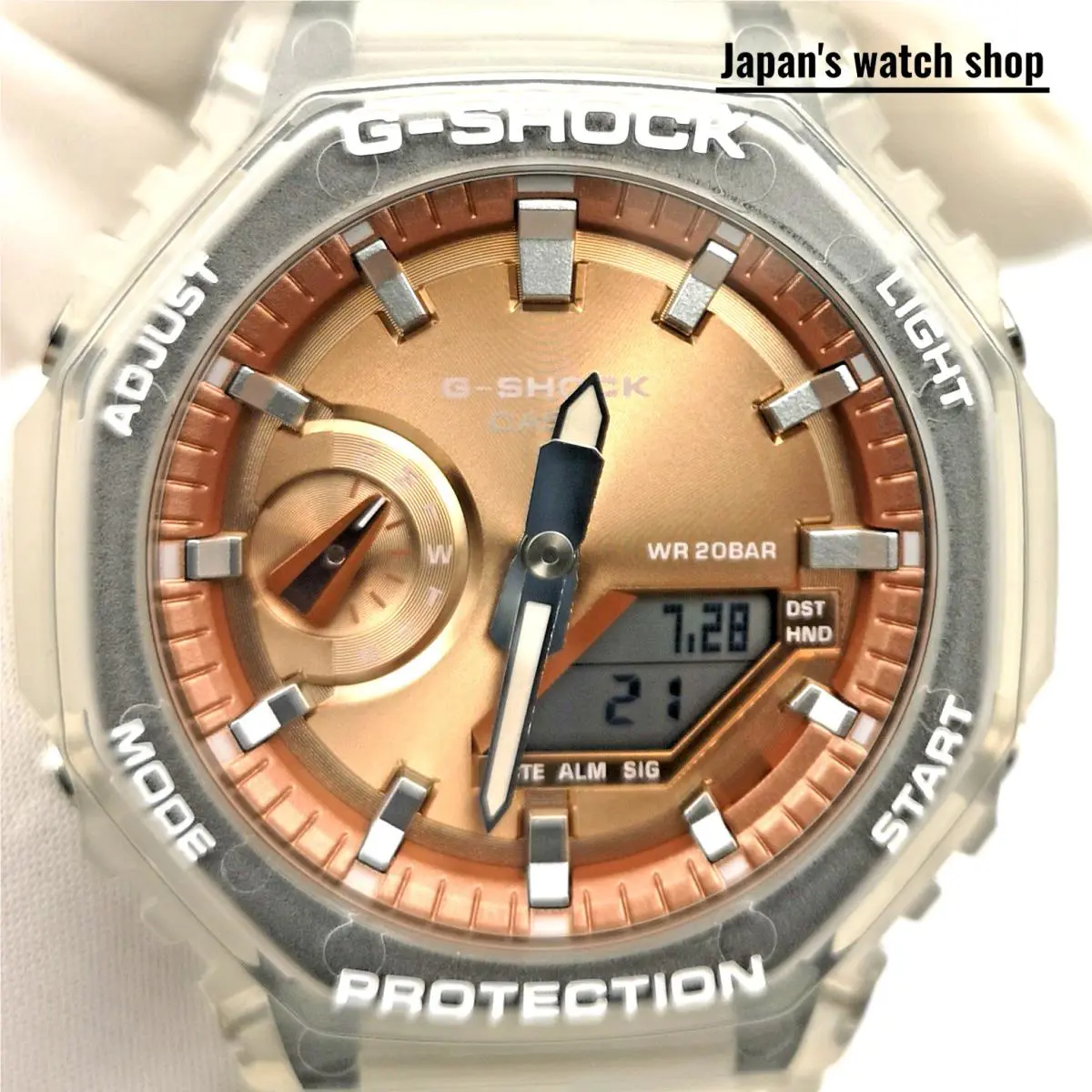 G-shock GA-2100BM-7A5JF Rose Gold Quartz Men`s Watch by Casio