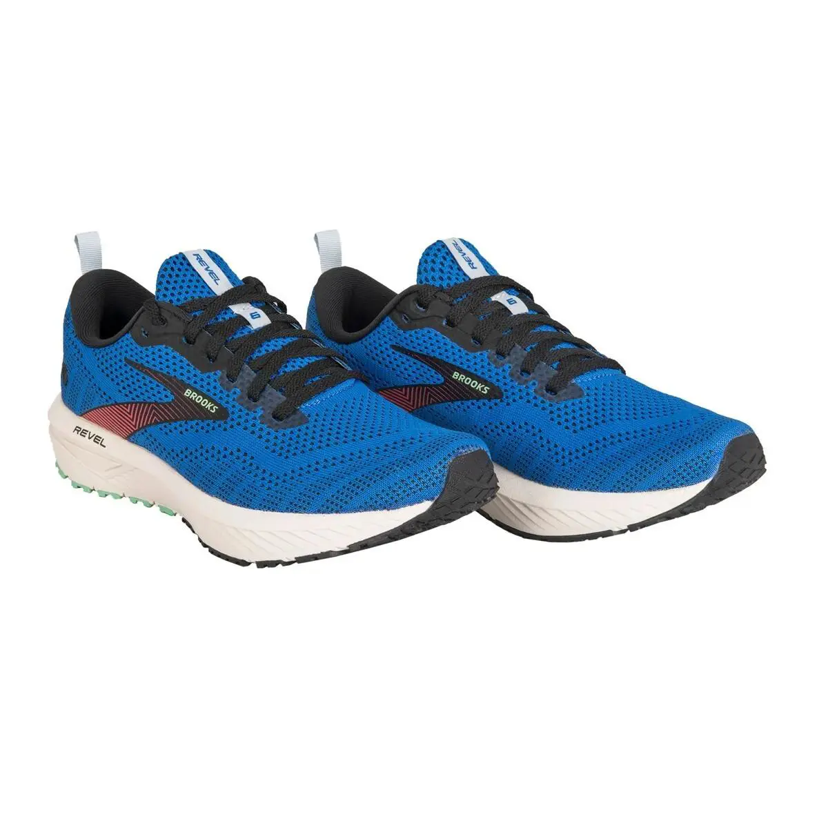 Brooks Revel 6 Men Running Shoe Blackened Pearl/white Blue/ Black - Victorean blue/black/spring bud
