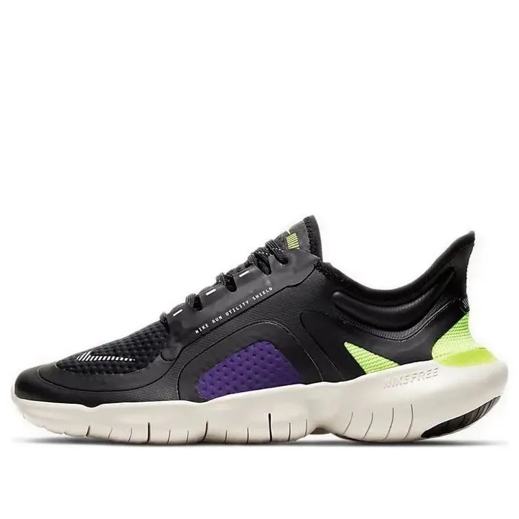 Nike Wmns Free RN 5.0 Shield `black` BV1224-001 US 11 - Black/Voltage Purple/Metallic Silver