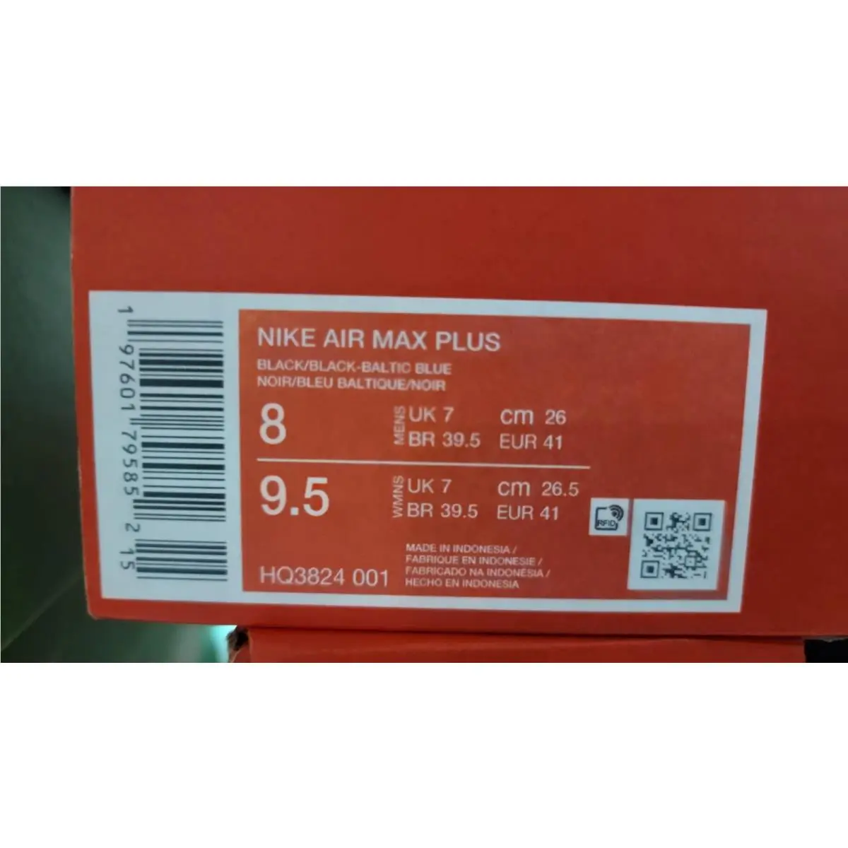 Nike shoes - Nike Air Max Plus - Air Max Plus - HQ3824-001 - Black/Black-Baltic Blue (UPC: 197601795852) 7