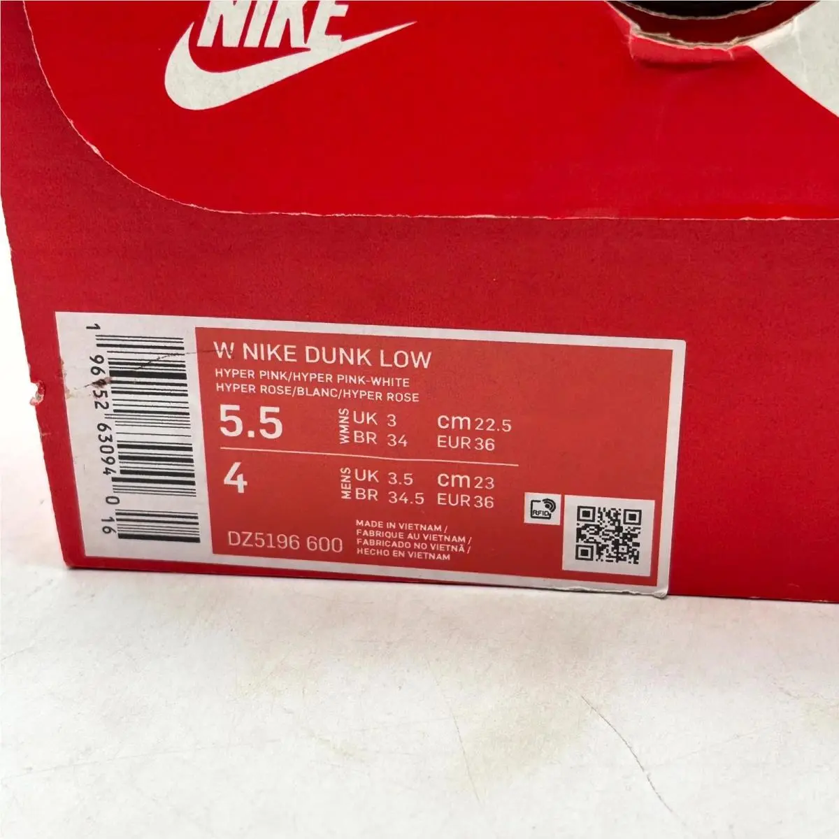 Nike shoes - Nike Dunk Low - Dunk Low - DZ5196-600 - Hyper Pink White (UPC: 196152630940) 7