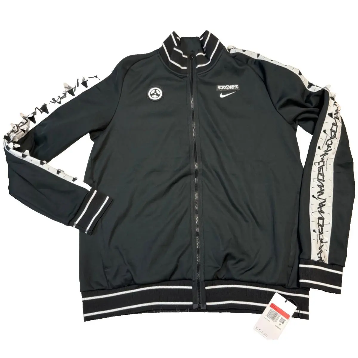 X Acronym Knit Black/white Full Zip Size Large Track Jacket CU0469-010 by Nike