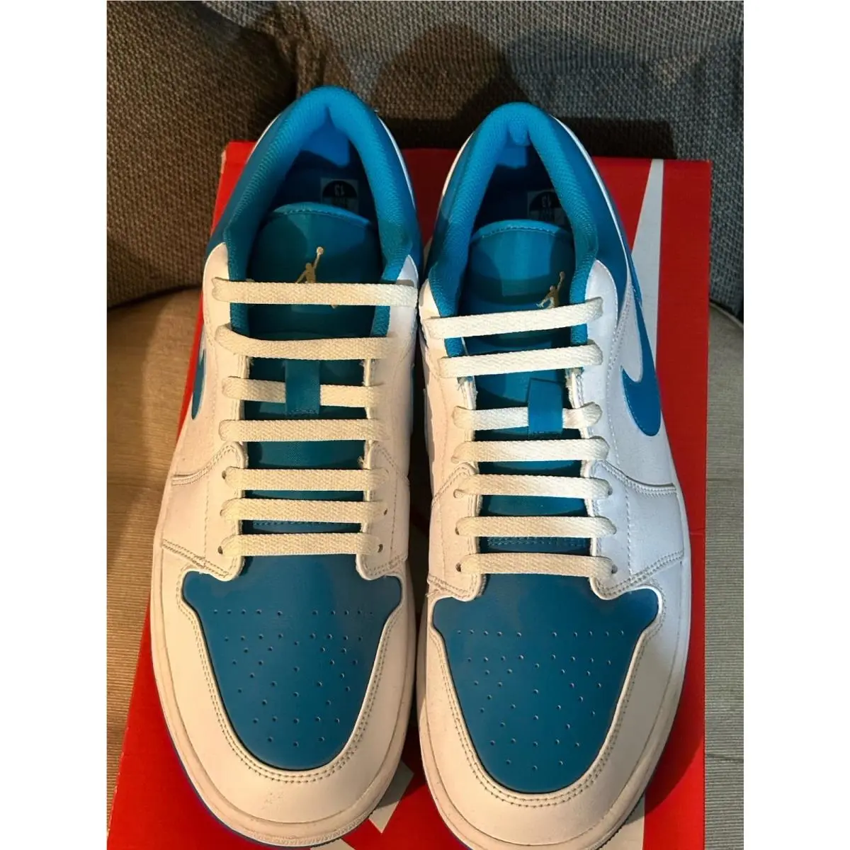 Nike shoes - Nike Air Jordan 1 - Air - 553558-174 - White/Blue (UPC: 00196604828154) 3