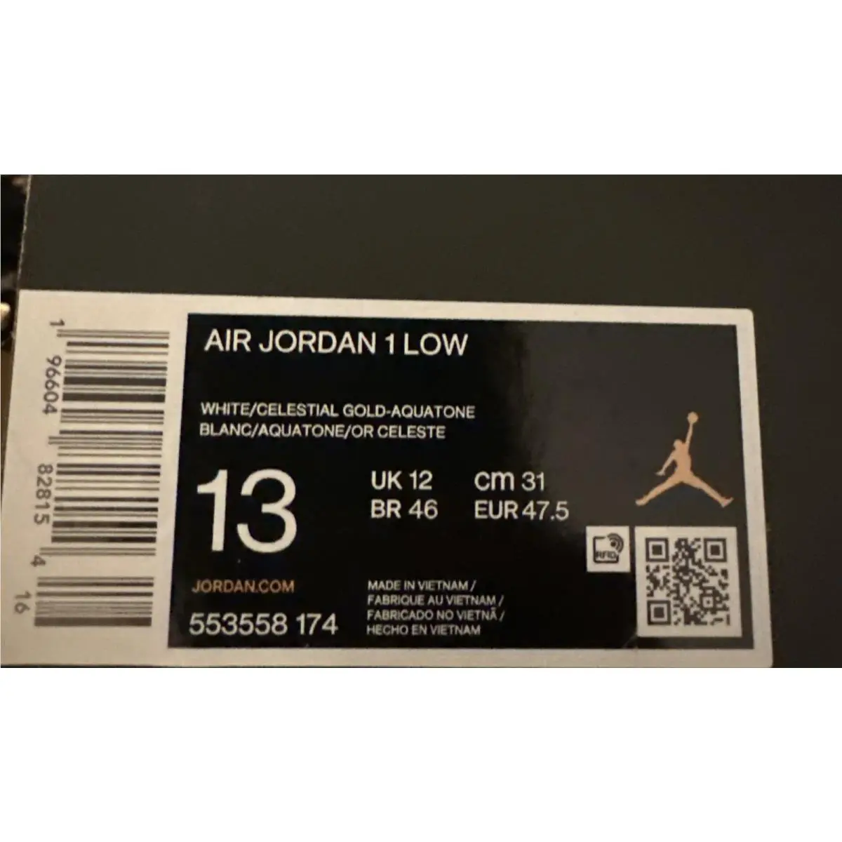 Nike shoes - Nike Air Jordan 1 - Air - 553558-174 - White/Blue (UPC: 00196604828154) 7