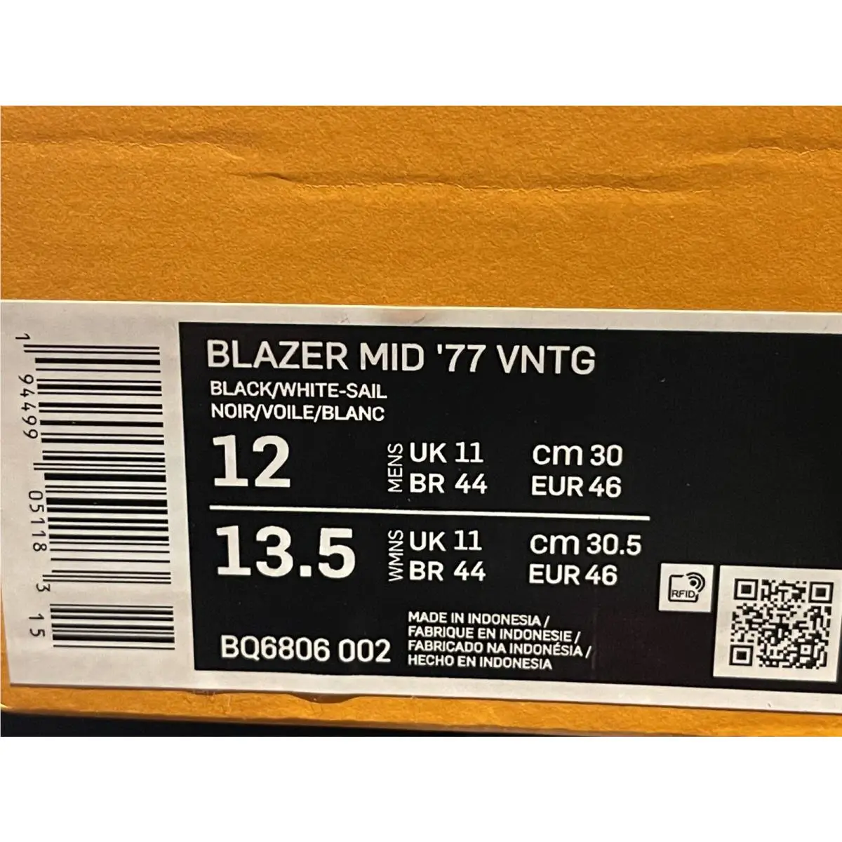 Nike shoes - Nike Blazer 77 - Blazer - BQ6806-002 - Black (UPC: 0194499051183) 7