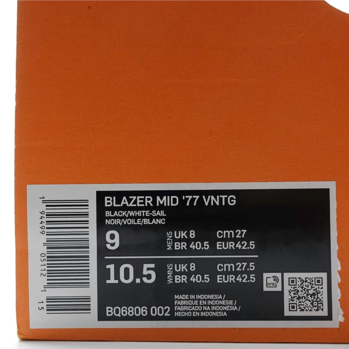 Nike shoes - Nike Blazer 77 - Blazer - BQ6806-002 - Black, White 9