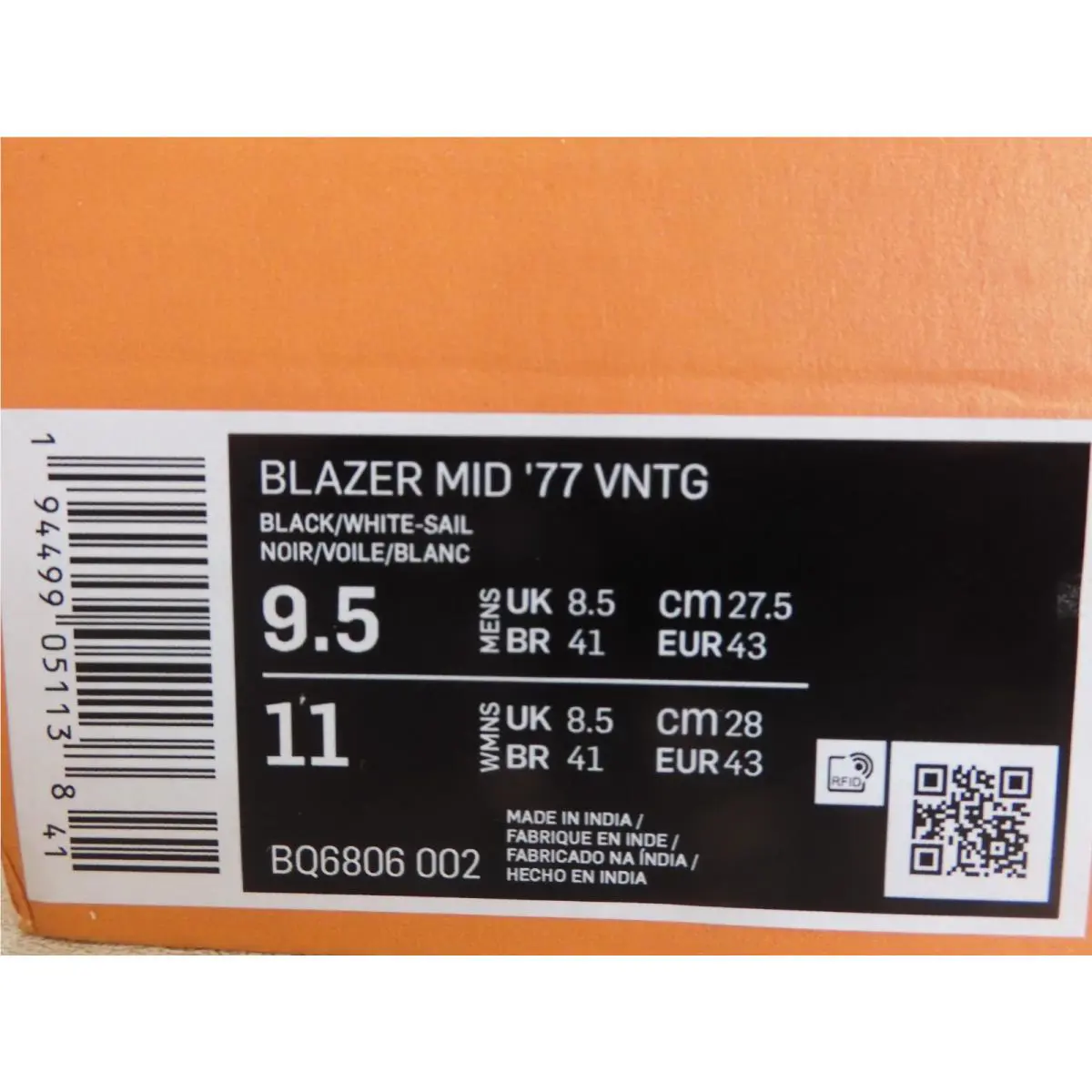 Nike shoes - Nike Blazer Mid 77 Vintage - BQ6806-002 - Black (UPC: 194499051138) 7