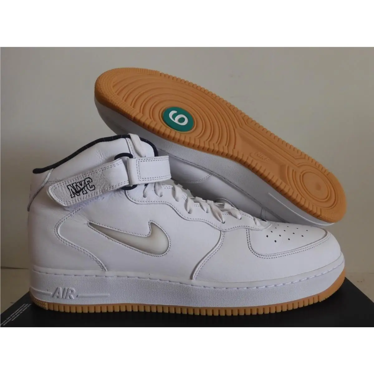 Nike Air Force 1 Mid QS Nyc York City White-navy Blue SZ 18 DH5622-100