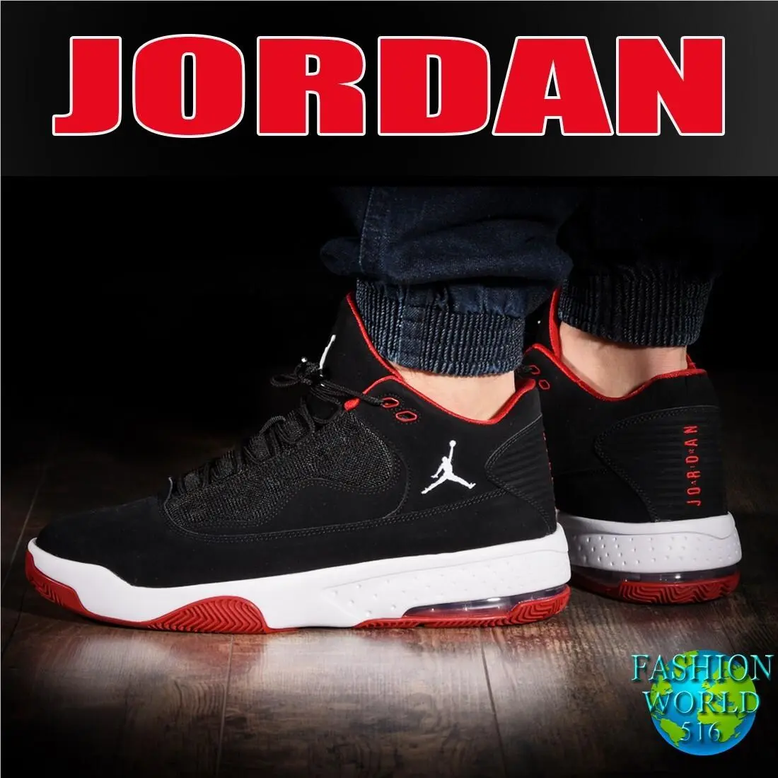 Nike Air Jordan Mens Max Aura 2 Bred Black/red Basketball Shoes Size 12 CK6636