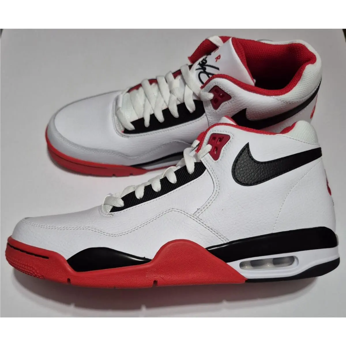 Nike Air Flight Legacy White Red Basketball Shoes BQ4212-100 Men`s Sz 11 - White