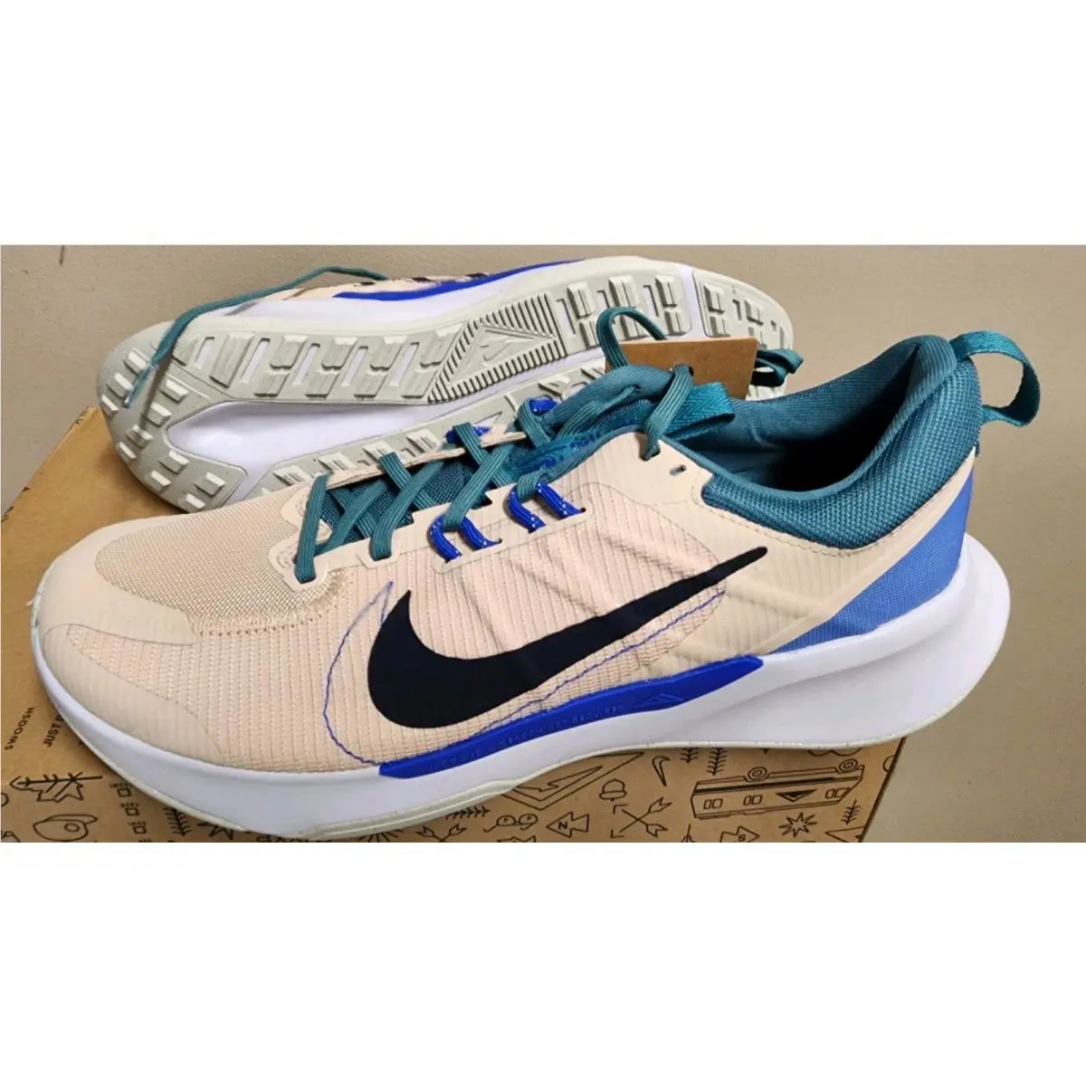 Nike shoes - Nike Juniper Trail 2 - Juniper Trail - DM0822-100 - Beige, Manufacturer: Sanddrift/Mineral Teal/Football Grey/Obsidian 13