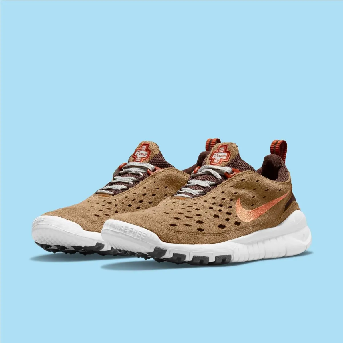 Nike Free Run Trail DK Russet Brown CW5814-200 Men`s Size 8.5 Shoes 206D