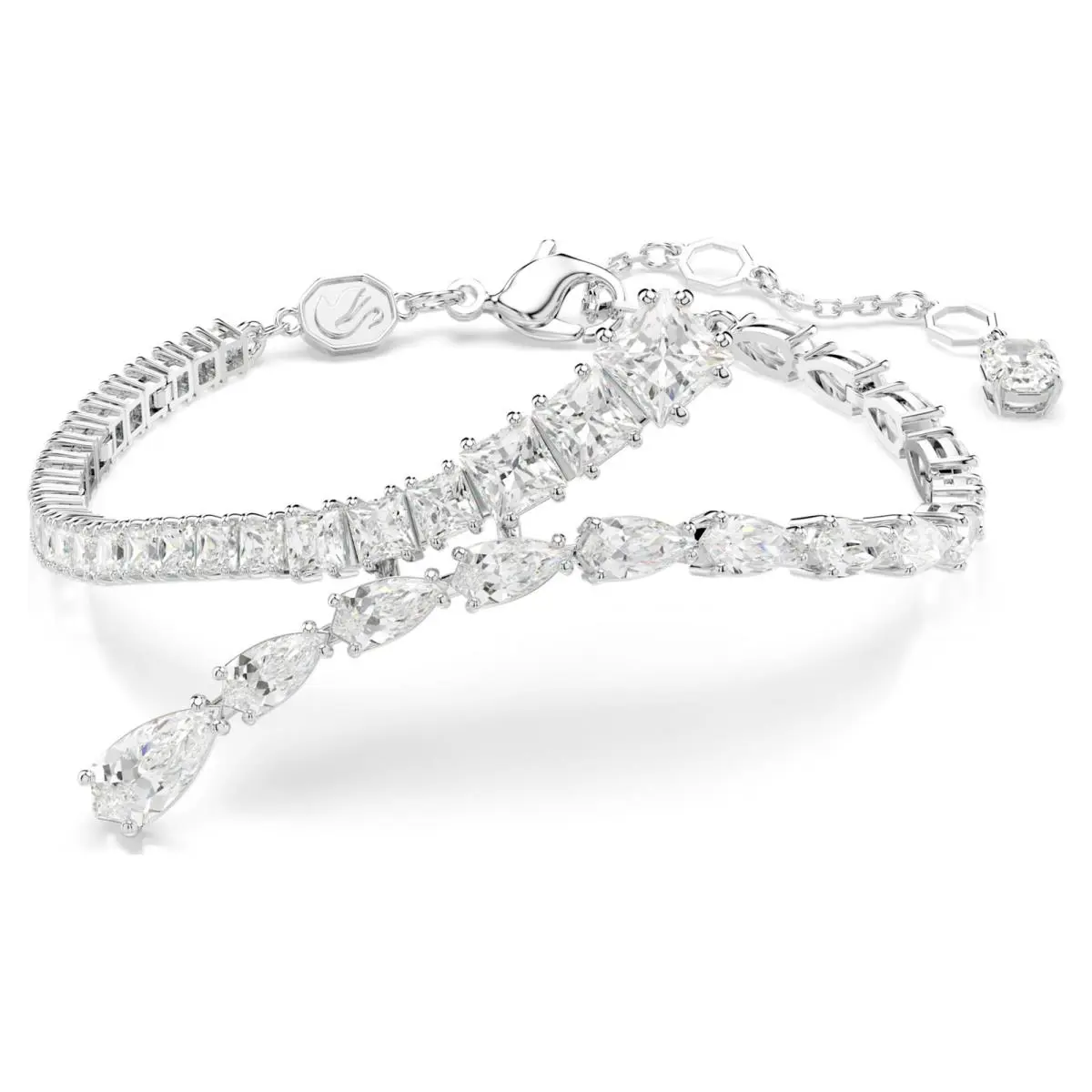 Swarovski Matrix Bracelet Mixed Cuts White Rhodium Plated 5693154