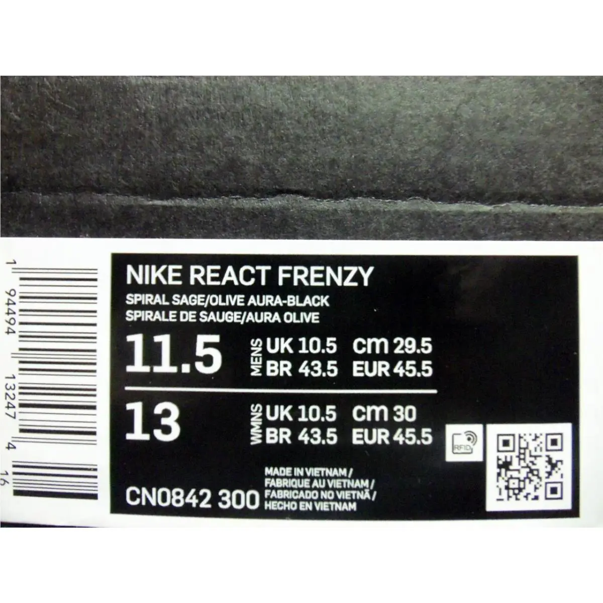 Nike shoes - Nike React Frenzy - React Frenzy - CN0842-300 - Black (UPC: 194494132474) 3
