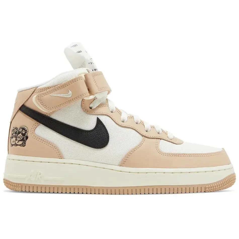 Nike Air Force 1 Mid `07 LX Izakaya White Black Tan DX2938-200 Men`s 9.5 - Tan