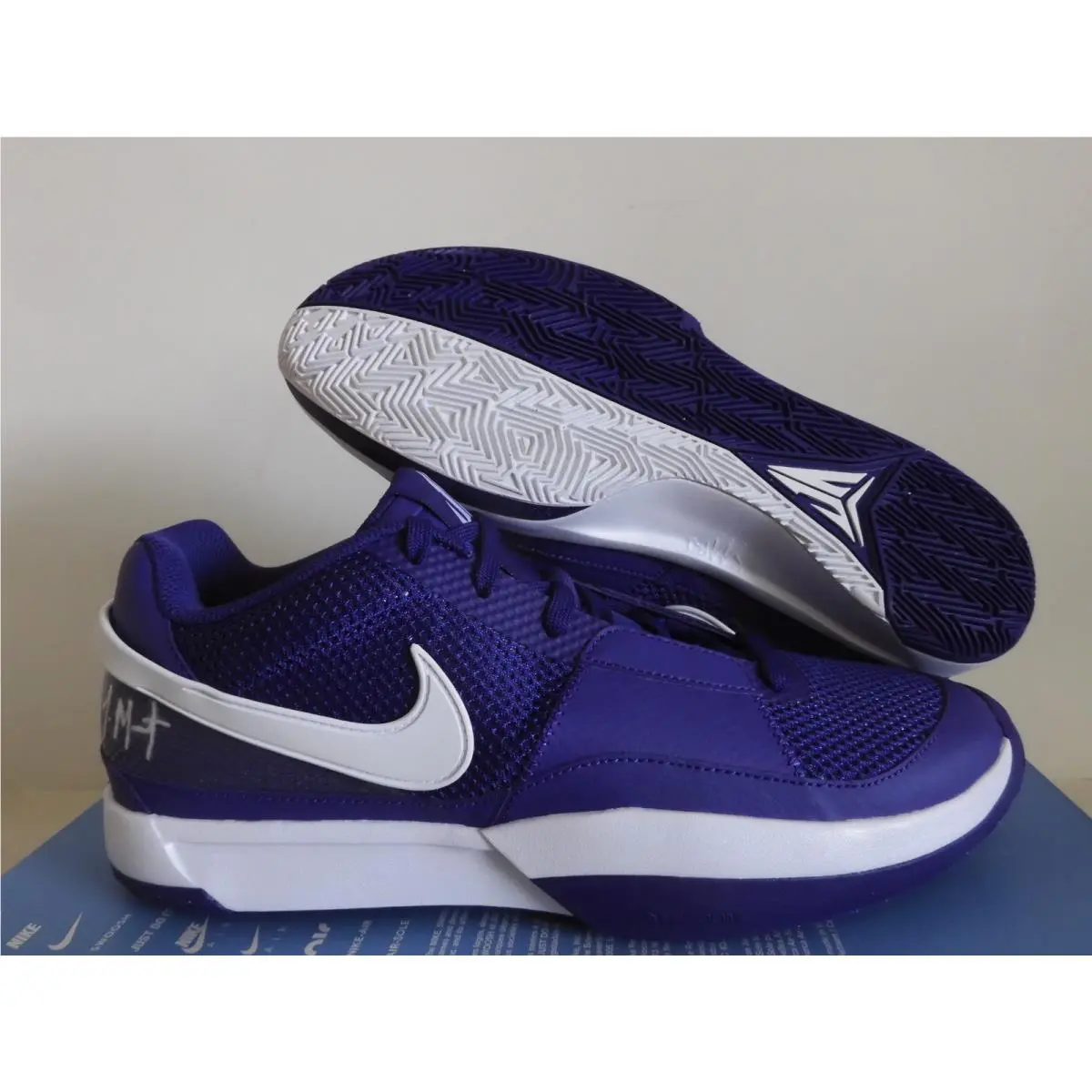 Nike Ja 1 Tb Court Purple-white-white Sz 11 Rare HJ7386-500