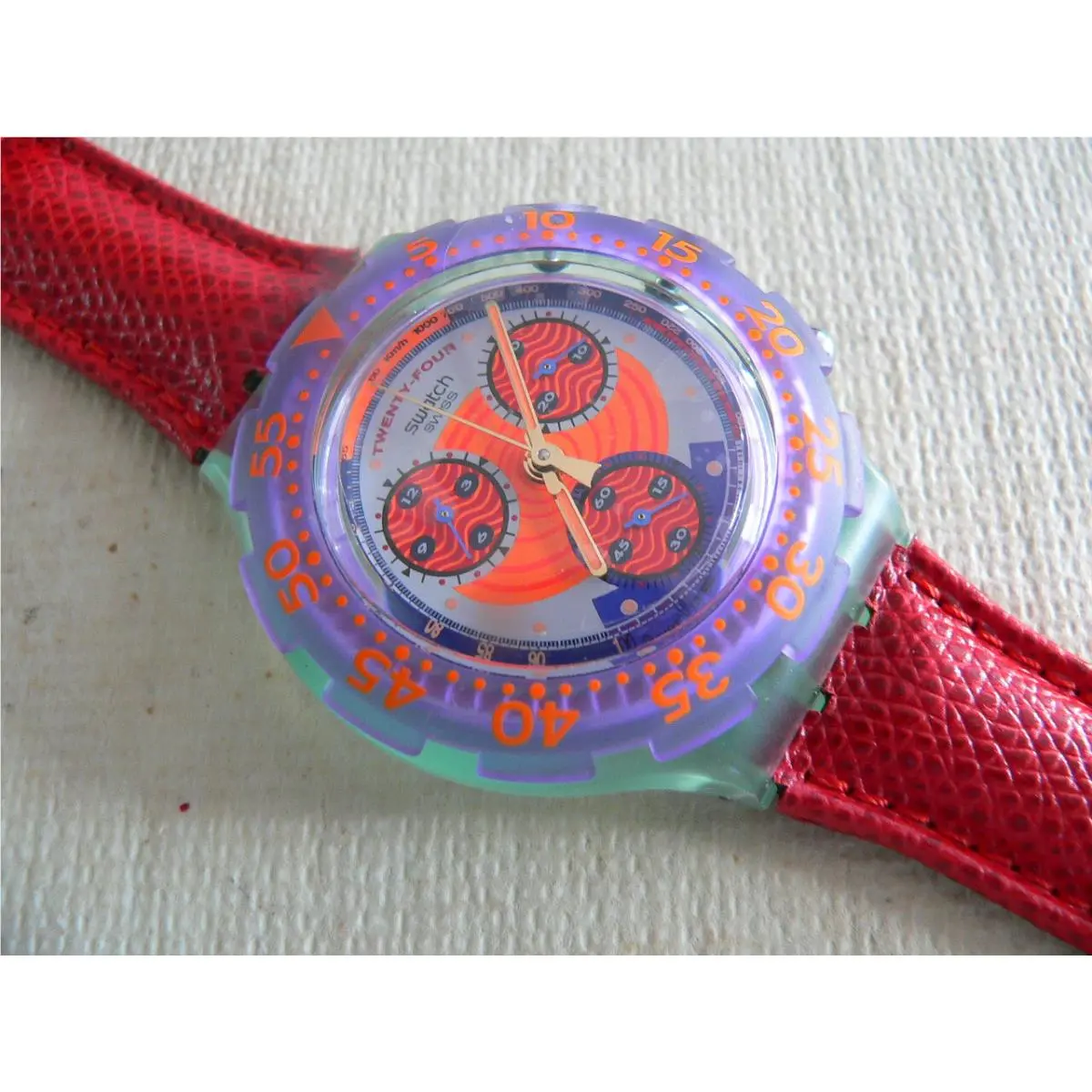 1993 Aquachrono Swatch Watch Red Harbour