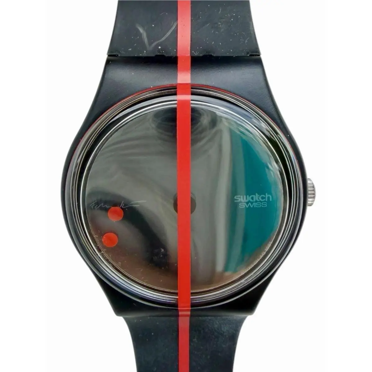 Vintage Swatch Watch 360 Rosso Sur Blackout GZ119 1991 Numbered Edition Specials