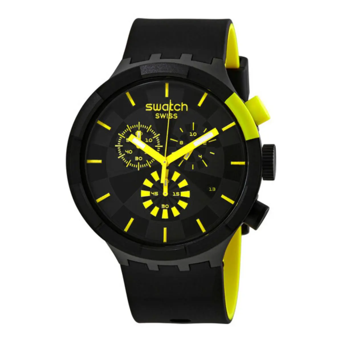 Swatch SB02B403 Big Bold Chrono 47mm Water-resistant Quartz Watch Black