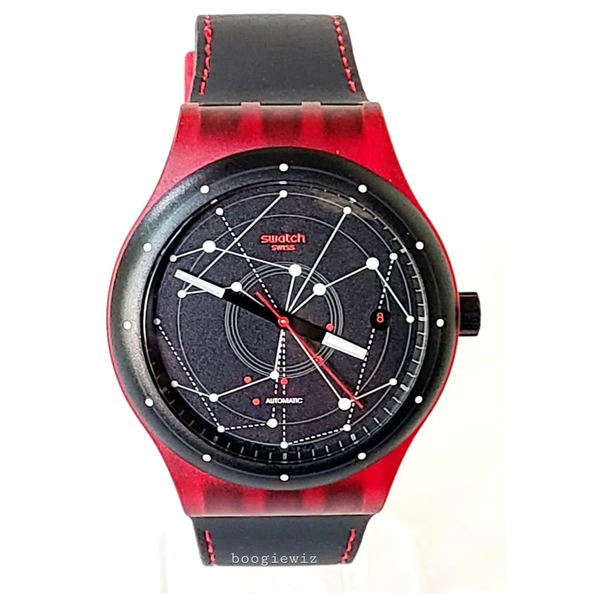 Swiss Made Automatic Men`s Sistem Red Consellation Watch SUTR400 by Swatch
