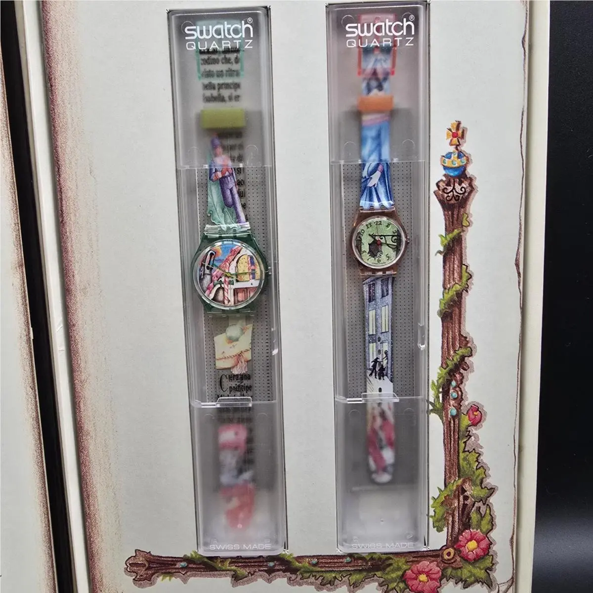 Once Upon a Time Boston 1993 Watch Set LP114 GG123 Battery Nos by Swatch