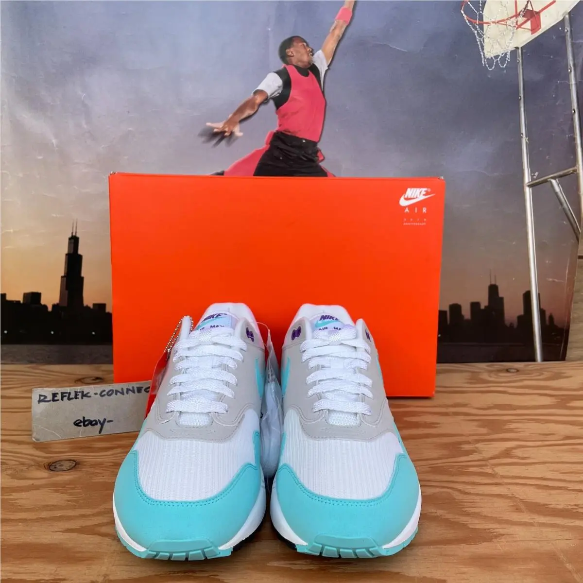 Nike shoes - Nike Air Max 1 - Air Max - 908375-105 - White /Aqua/Neutral Grey-Black 1
