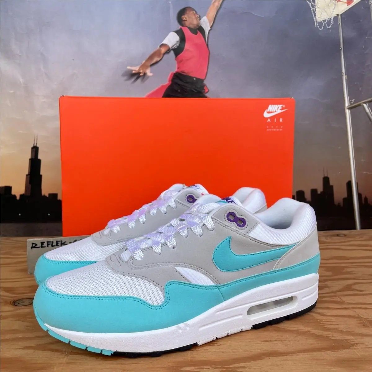 Nike shoes - Nike Air Max 1 - Air Max - 908375-105 - White /Aqua/Neutral Grey-Black 2