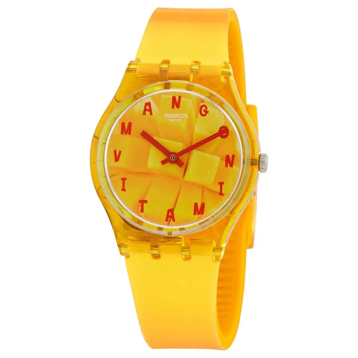 Swatch Coeur De Mangue Quartz Orange Mango Dial Unisex Watch GO119