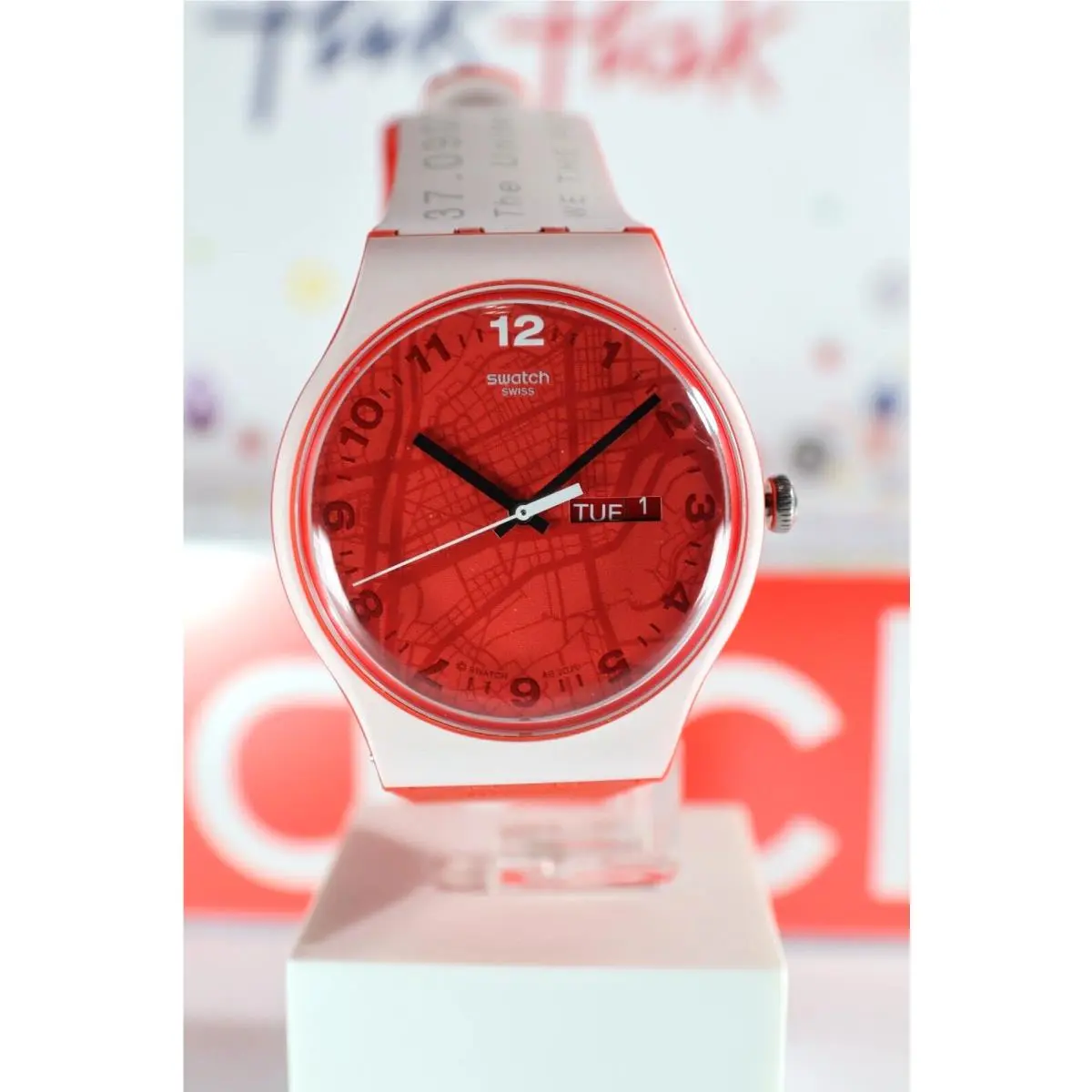 Limited Swiss Swatch Olympic Games Japan Usa Team 2020 Watch Gent 41MM Red