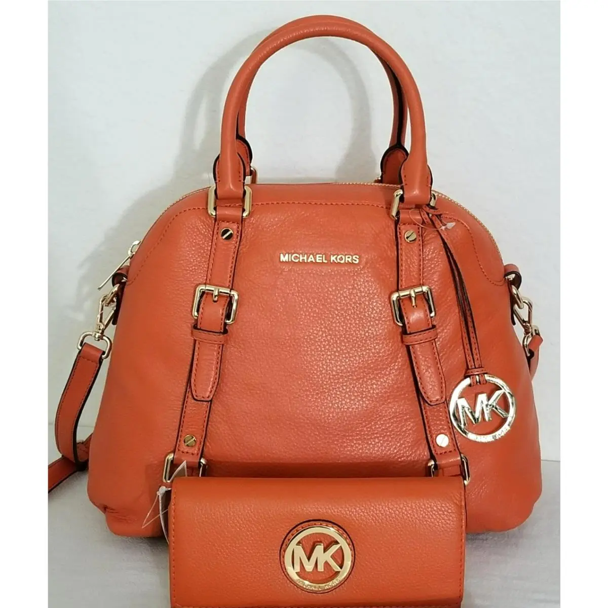 Bedford Tangerine Large Bowling Satchel Bag +/wallet Set Bag and wallet by Michael Kors