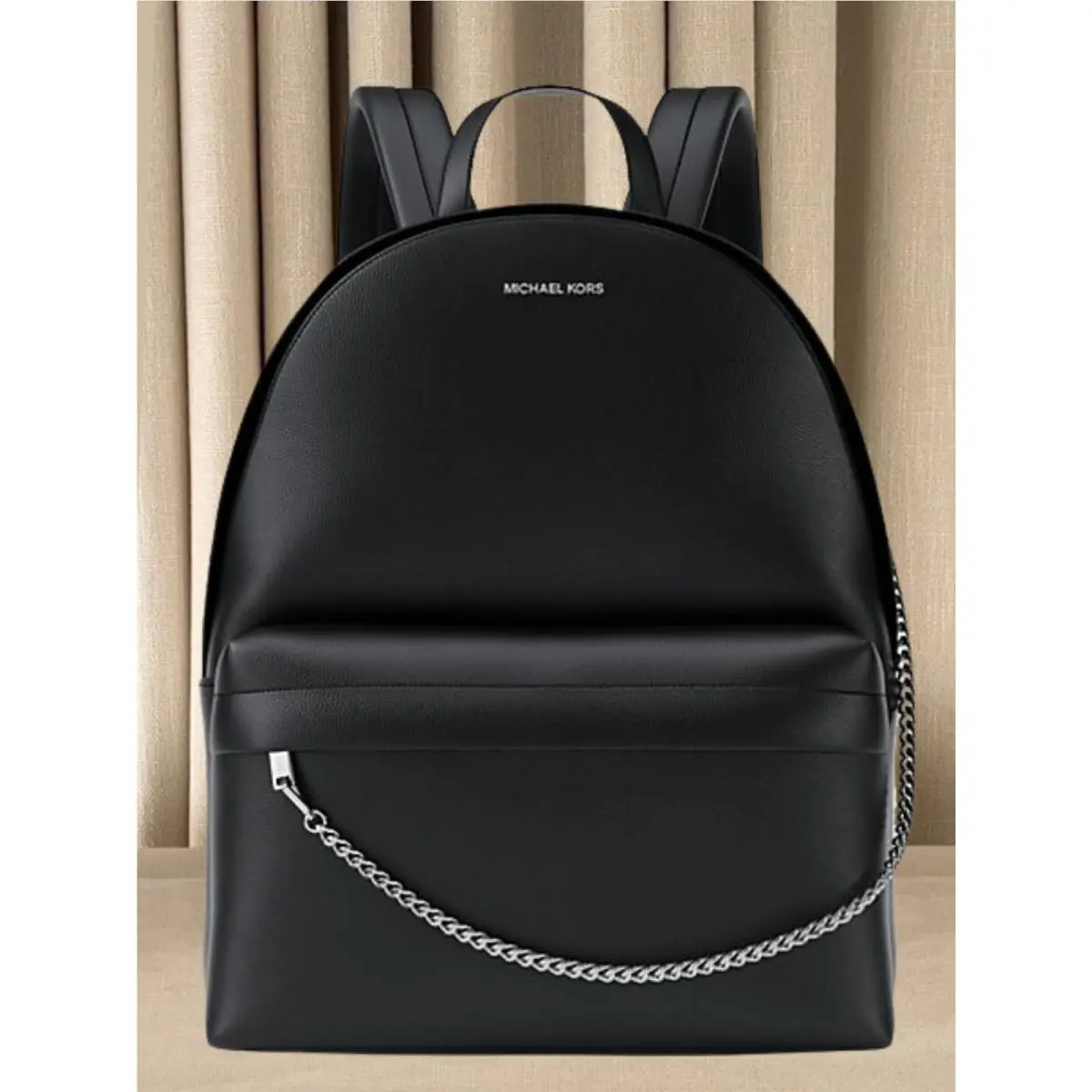Slater Women Medium Logo Zip Chain Pocket MK Travel Backpack Bag MK BLACK by Michael Kors