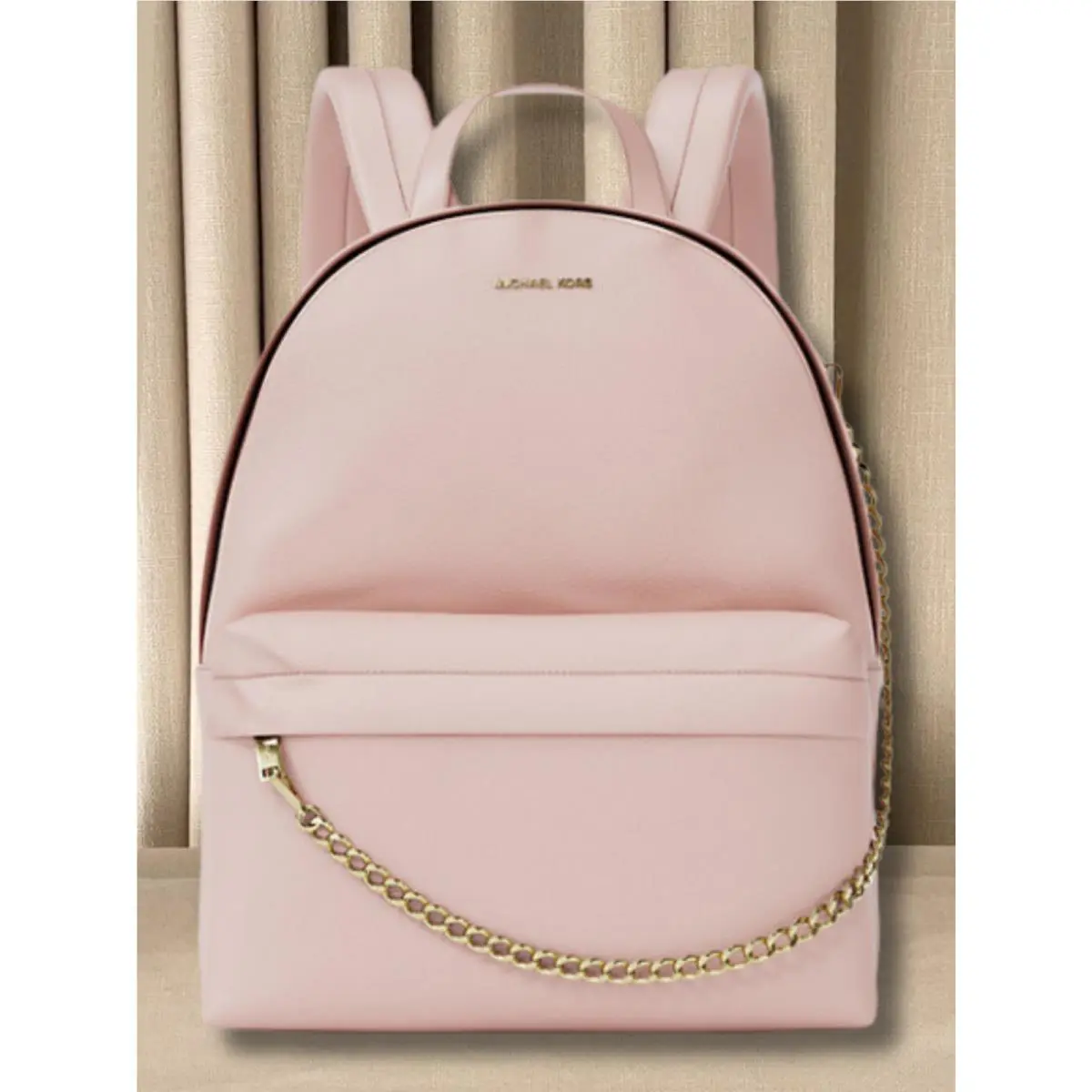 Slater Women Medium Logo Zip Chain Pocket MK Travel Backpack Bag MK POWDER BLUSH by Michael Kors
