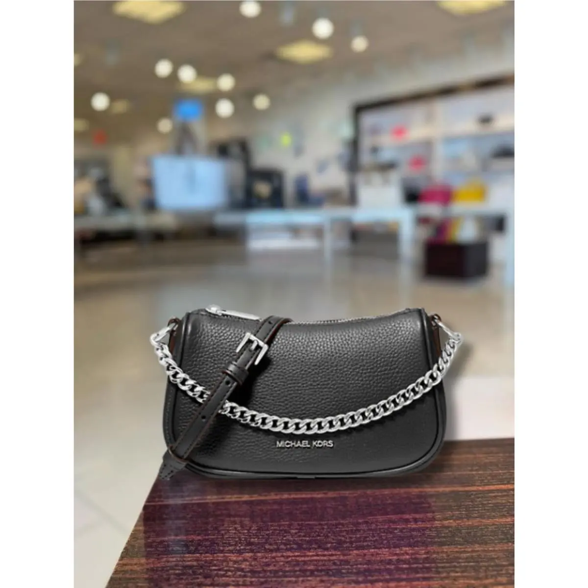 Michael Kors Carmela Small Women Signature Logo Pouchette Crossbody Bag Purse MK