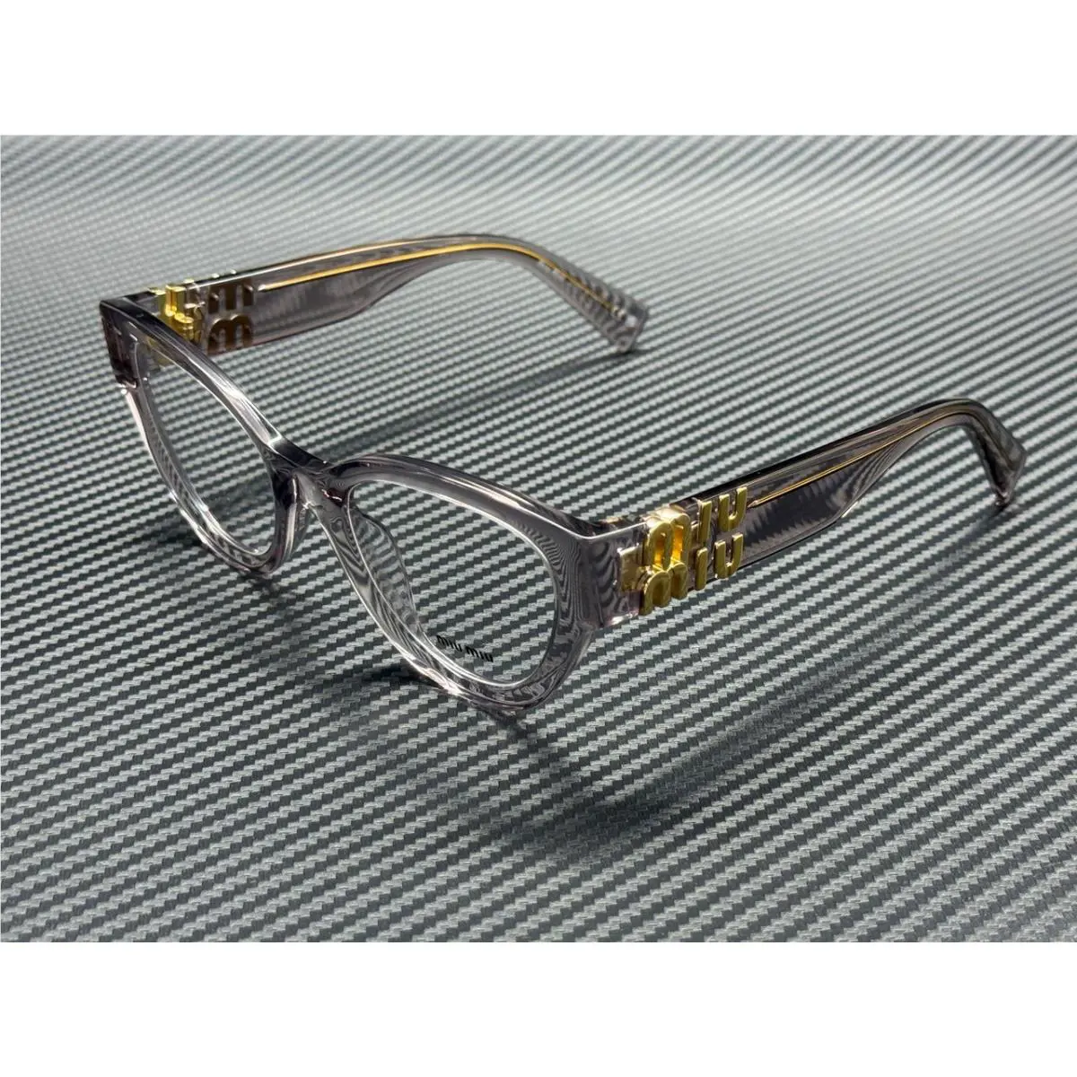 Miu Miu MU 01VV 12W1O1 Transparent Mauve Women`s 52 mm Eyeglasses