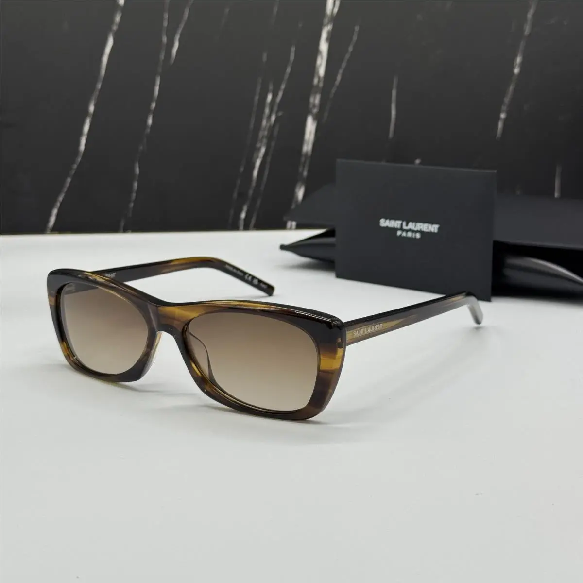 Saint Laurent SL613 004 Sunglasses Women Havana Eyewear SL 613 004 by Yves Saint Laurent