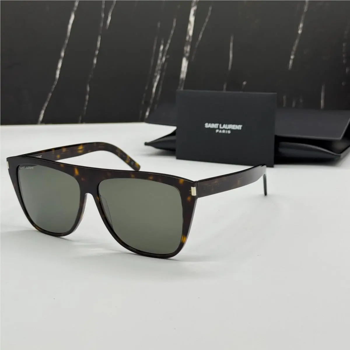 Saint Laurent SL1 Slim 002 Sunglasses Unisex Havana Eyewear SL 1 Slim 002 by Yves Saint Laurent