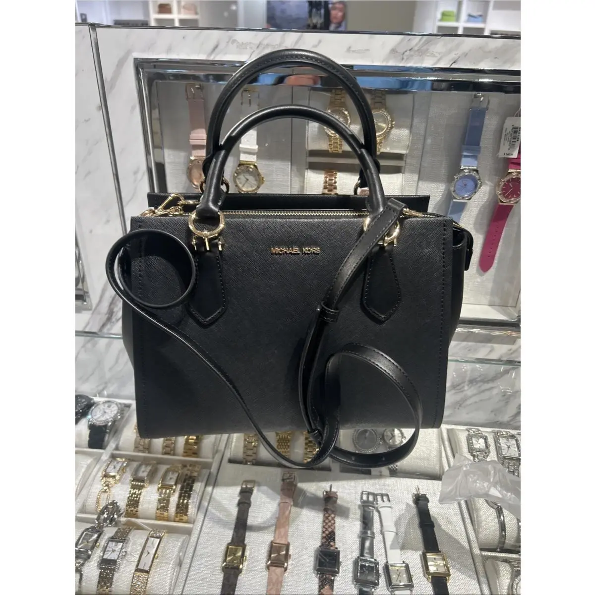 Michael Kors Marilyn Medium Satchel Shoulder Crossbody Bag Dark Raspberry